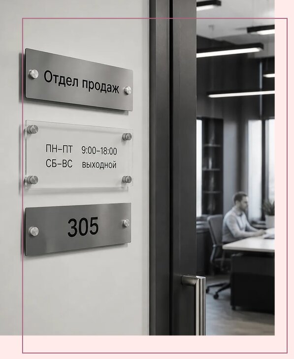 Офисные таблички на дверь в Северодвинске по цене от 4959 р. | Аванза-Свр
